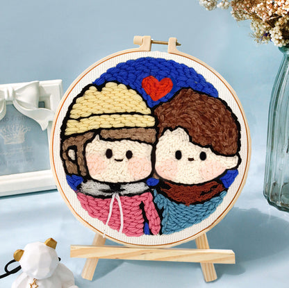 Russian Poke Embroidery DIY Kit with Cartoon Designs