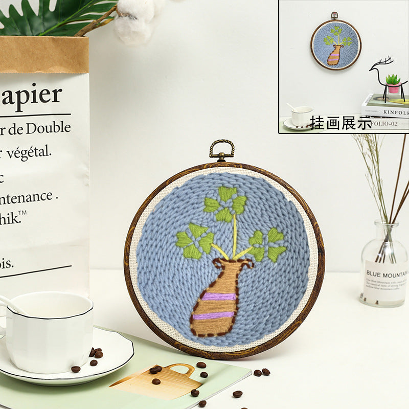Russian Poke Embroidery DIY Kit with Cartoon Designs