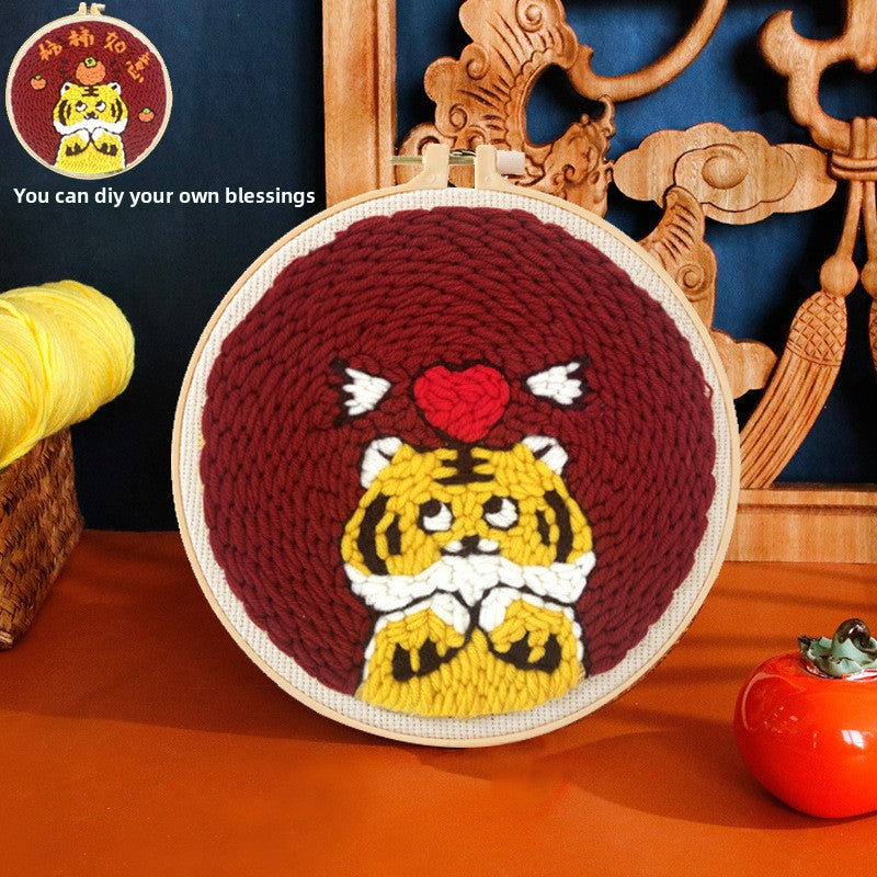 Russian Poke Embroidery DIY Kit with Cartoon Designs