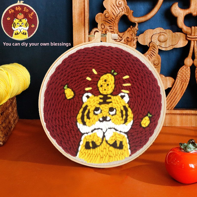 Russian Poke Embroidery DIY Kit with Cartoon Designs