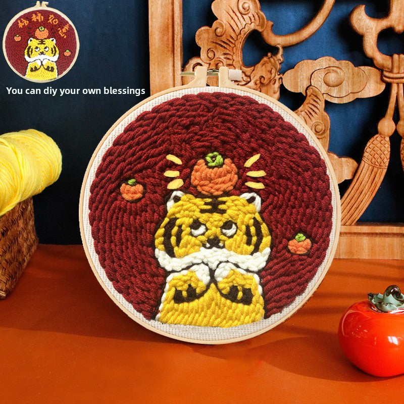 Russian Poke Embroidery DIY Kit with Cartoon Designs