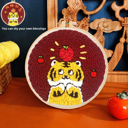 Russian Poke Embroidery DIY Kit with Cartoon Designs