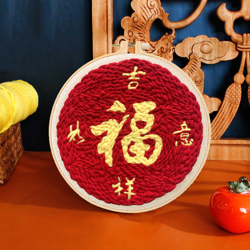 Russian Poke Embroidery DIY Kit with Cartoon Designs