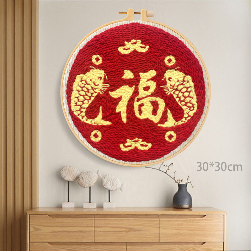 Russian Poke Embroidery DIY Kit with Cartoon Designs
