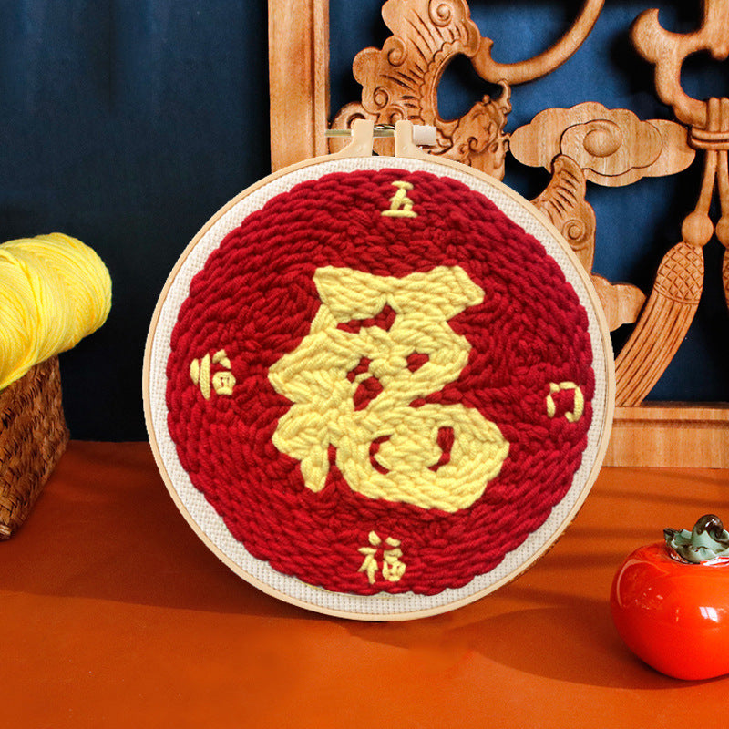 Russian Poke Embroidery DIY Kit with Cartoon Designs