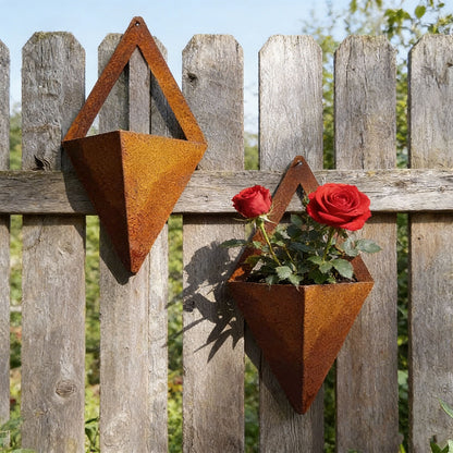 Rust Color Wall Mounted Flower Pot