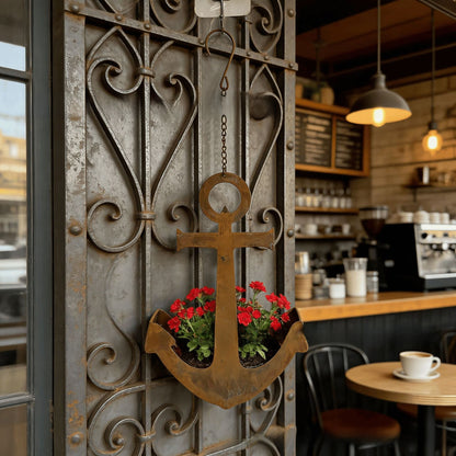 Rustic Anchor Shaped Hanging Planter