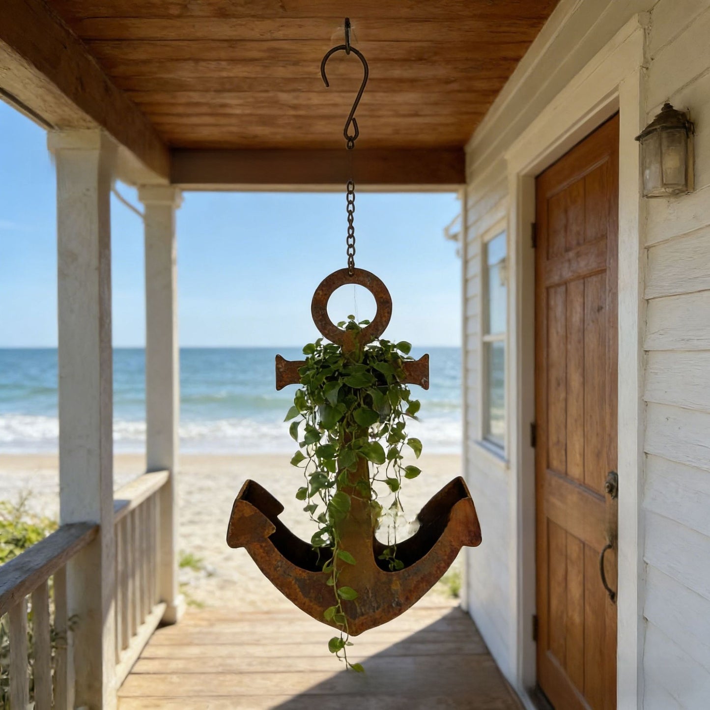 Rustic Anchor Shaped Hanging Planter