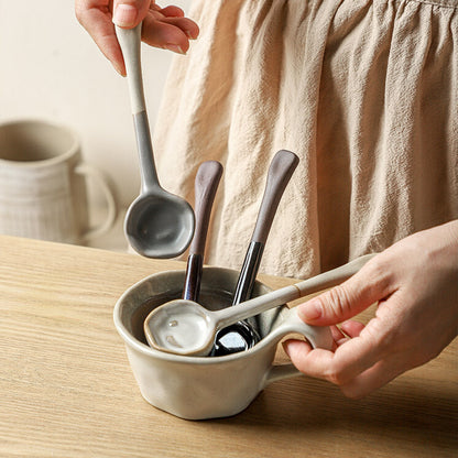 Rustic ceramic coffee stirrer