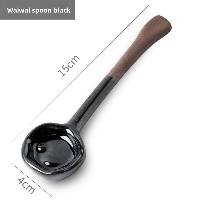 Rustic ceramic coffee stirrer