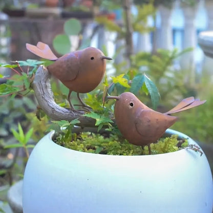 Rustic Iron Bird Garden Decoration