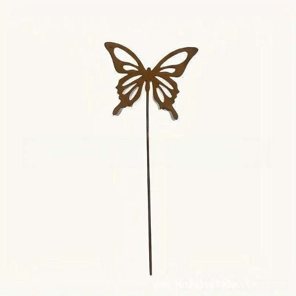 Rustic Iron Butterfly Flower Garden Decoration Insert
