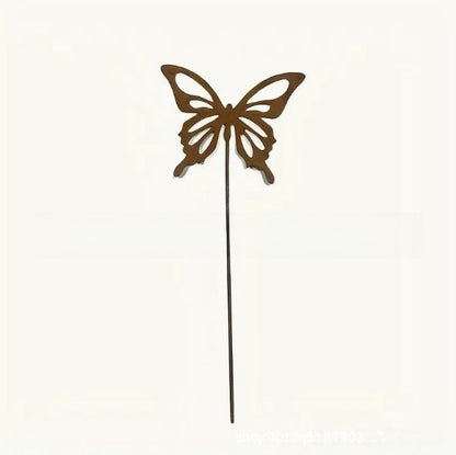 Rustic Iron Butterfly Flower Garden Decoration Insert