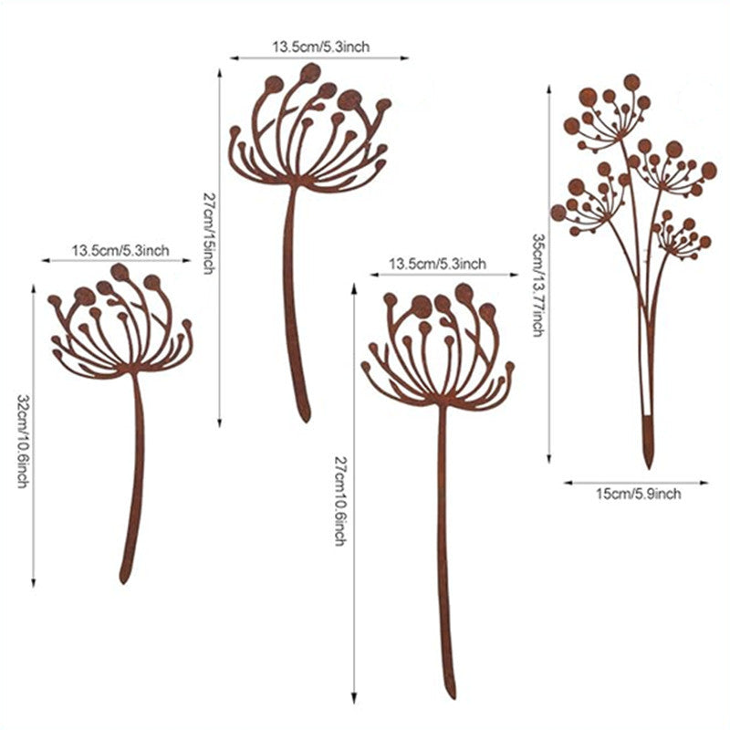 Rustic Iron Fern Lily Valley Garden Decoration