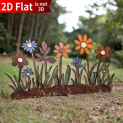 Rustic Metal Garden Decoration with Wind Chimes