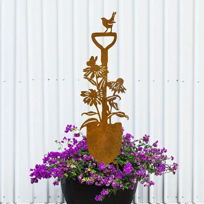 Rustic Metal Shovel Garden Ornament