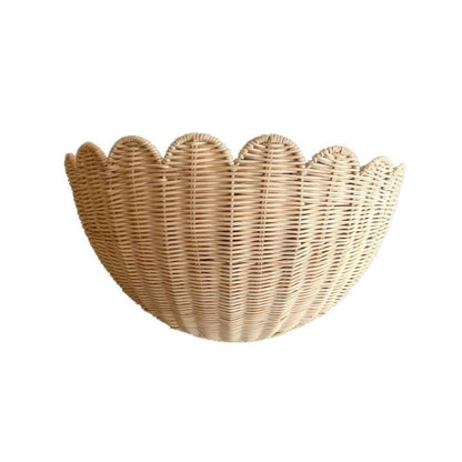 Rustic Rattan Wall Mounted Storage Basket