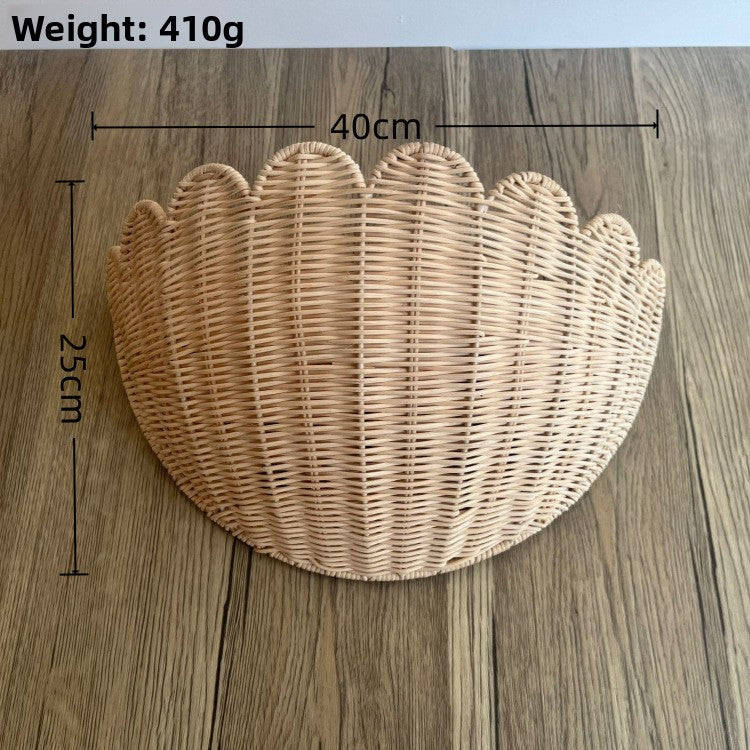Rustic Rattan Wall Mounted Storage Basket