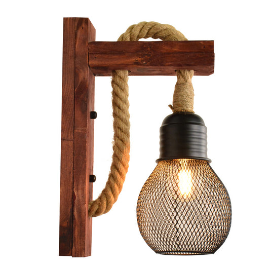 Rustic Rope Wall Lamp