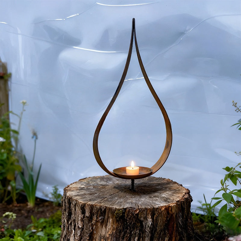Rusty iron candlestick