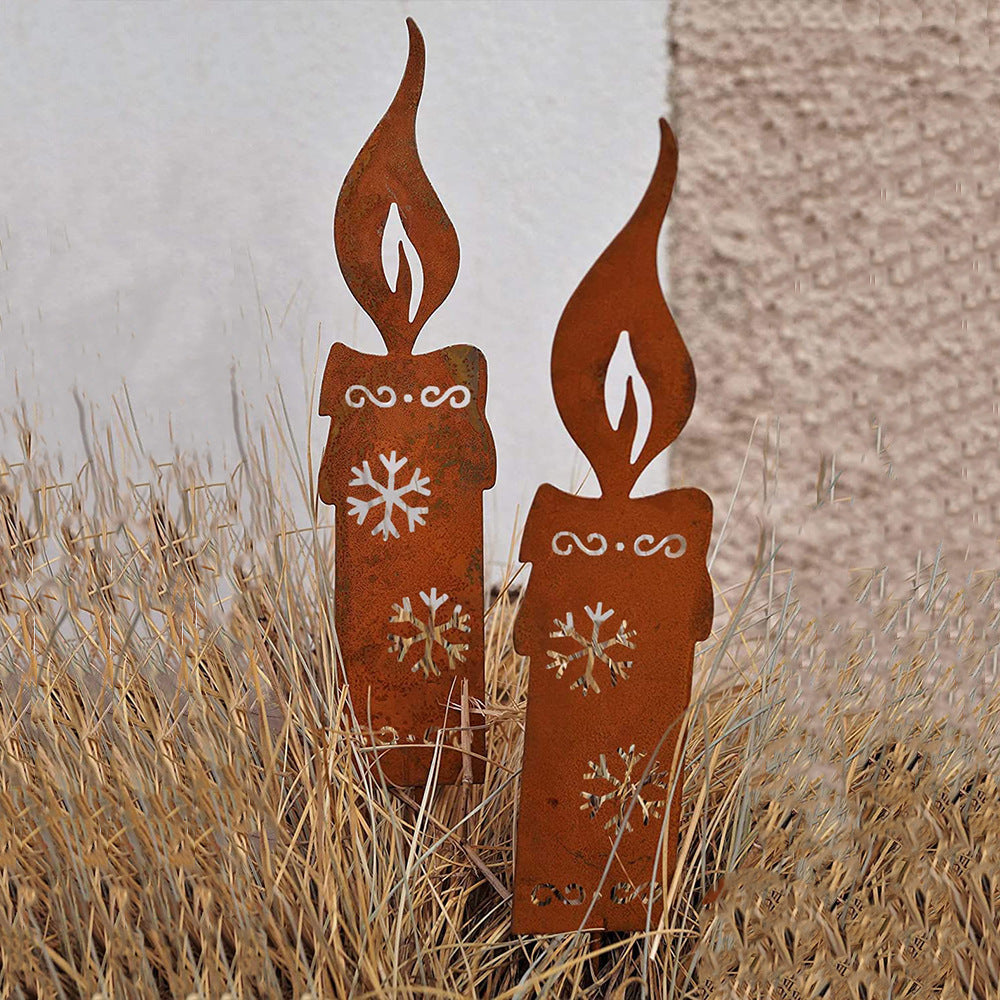 Rusty Metal Christmas Garden Decoration