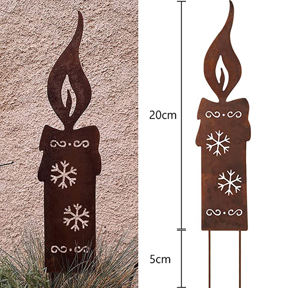 Rusty Metal Christmas Garden Decoration