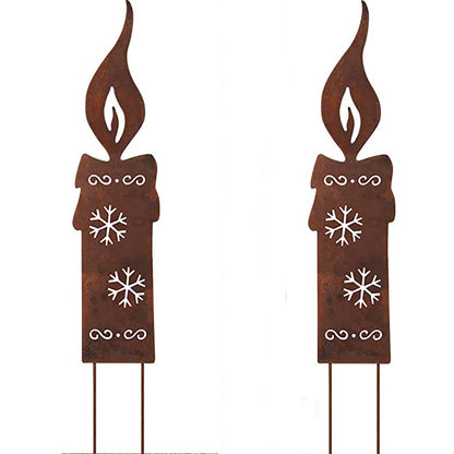 Rusty Metal Christmas Garden Decoration