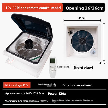 RV 12V Manual Remote Control Exhaust Fan