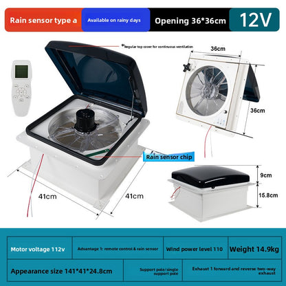 RV 12V Manual Remote Control Exhaust Fan