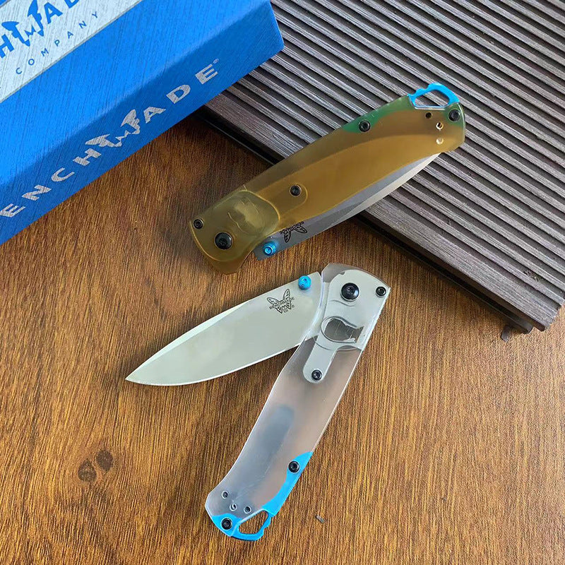 S30V Steel Folding Knife PEI Transparent Handle