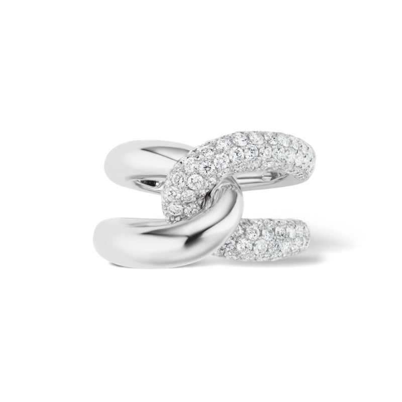 S925 Diamond Cross Women Ring