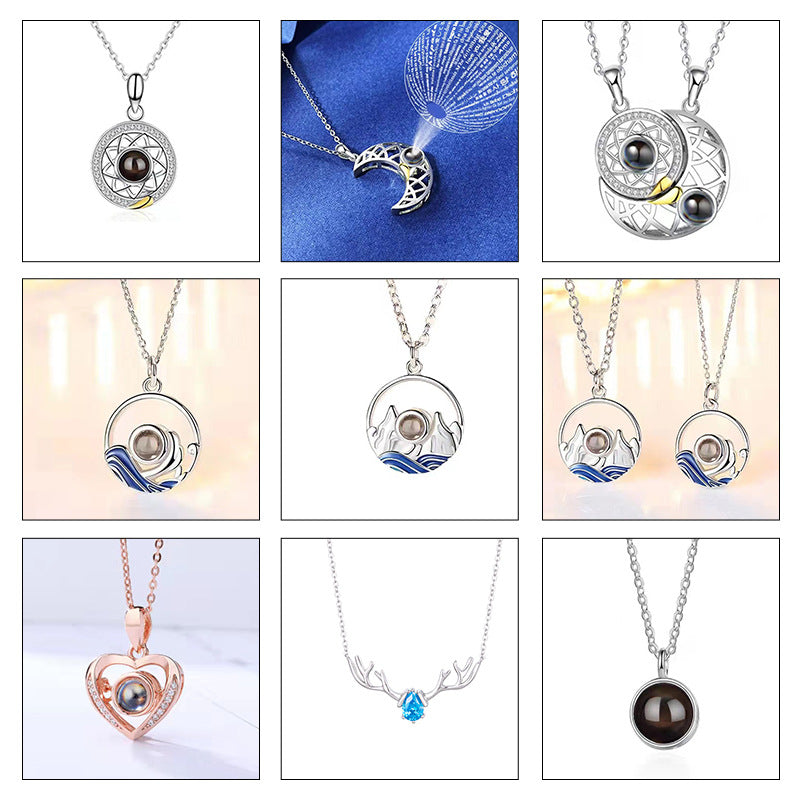 S925 necklace projection necklace