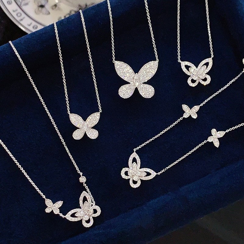 S925 Silver Butterfly Pendant Necklace for Women