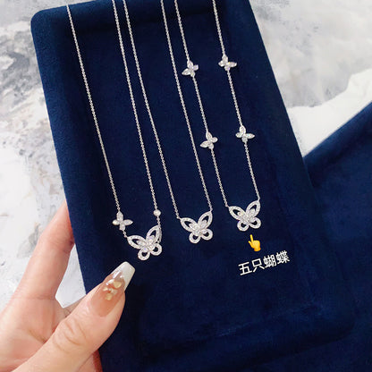 S925 Silver Butterfly Pendant Necklace for Women
