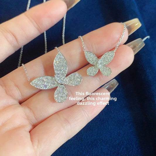S925 Silver Butterfly Pendant Necklace for Women