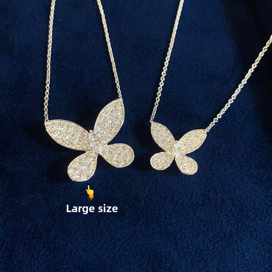 S925 Silver Butterfly Pendant Necklace for Women