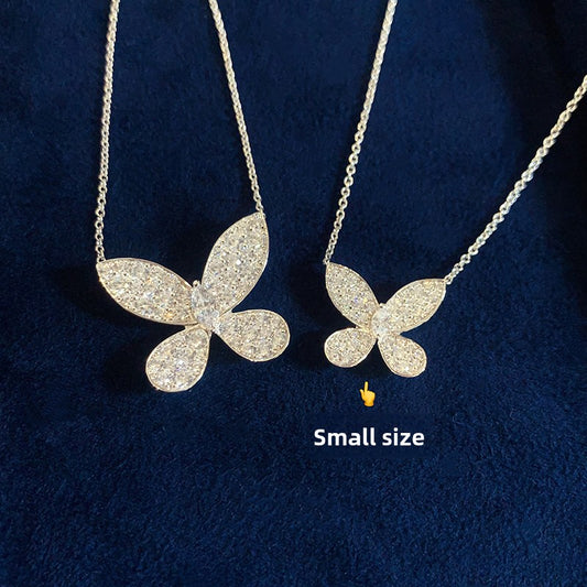 S925 Silver Butterfly Pendant Necklace for Women