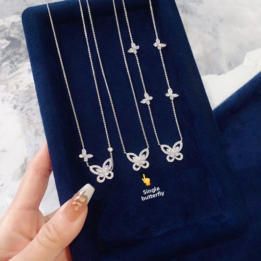 S925 Silver Butterfly Pendant Necklace for Women