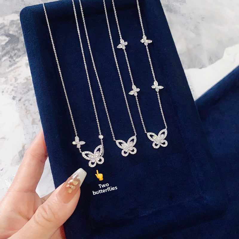 S925 Silver Butterfly Pendant Necklace for Women