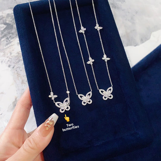 S925 Silver Butterfly Pendant Necklace for Women