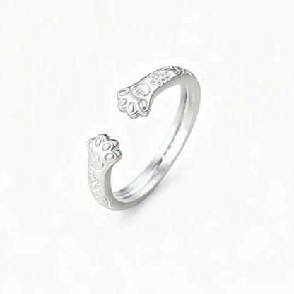 S925 Silver Cat Claw Arabesque Pattern Ring