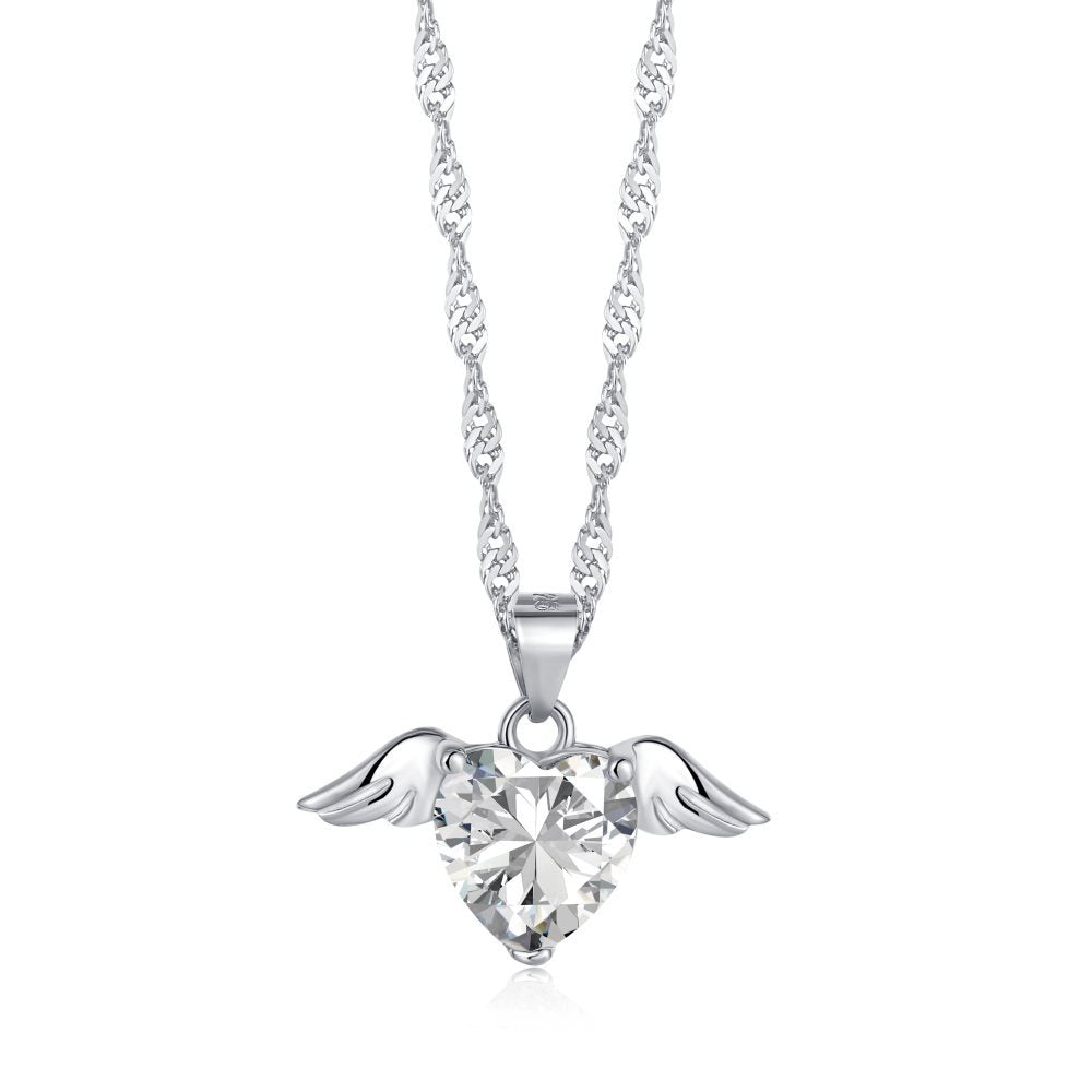 S925 Silver Clover Heart Pendant Necklace