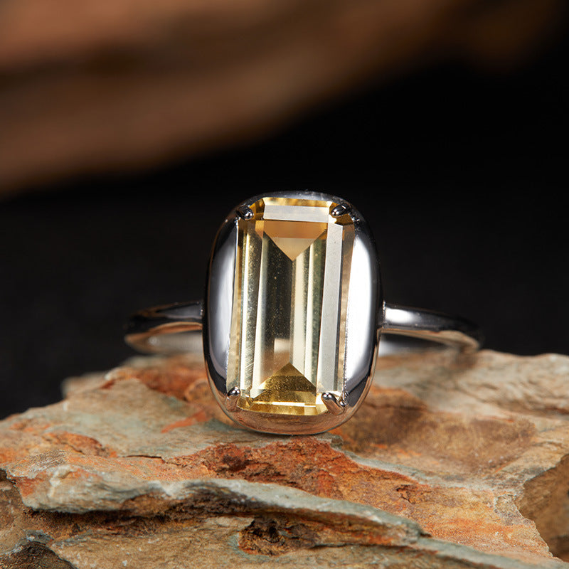 S925 Silver Gemstone Open Ring