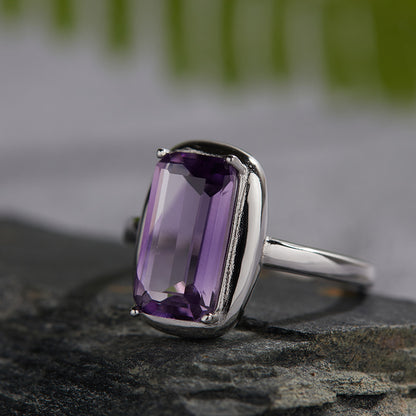 S925 Silver Gemstone Open Ring
