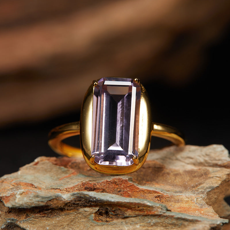 S925 Silver Gemstone Open Ring