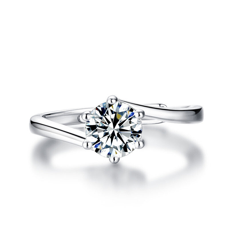S925 Silver Moissanite Adjustable Ring