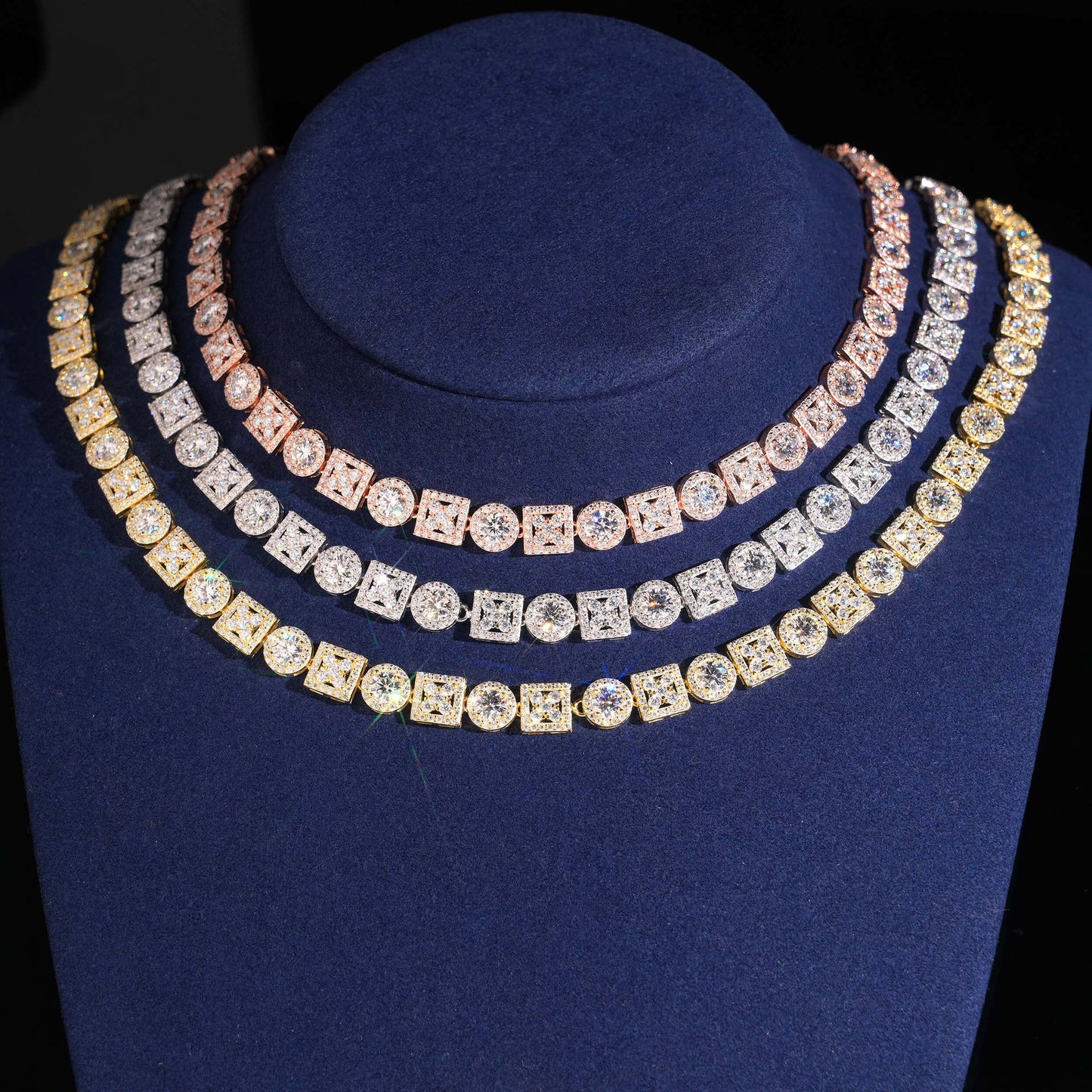S925 Silver Moissanite Geometric Jewelry Set