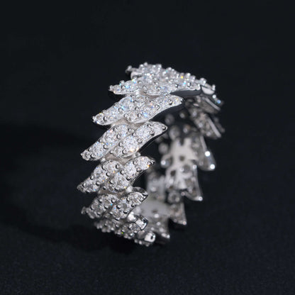 S925 Silver Moissanite Geometric Ring
