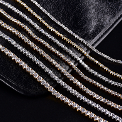 S925 Silver Moissanite Tennis Chain Bracelet Necklace