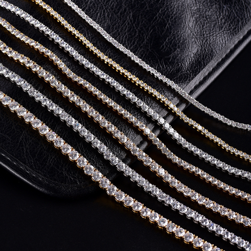 S925 Silver Moissanite Tennis Chain Bracelet Necklace